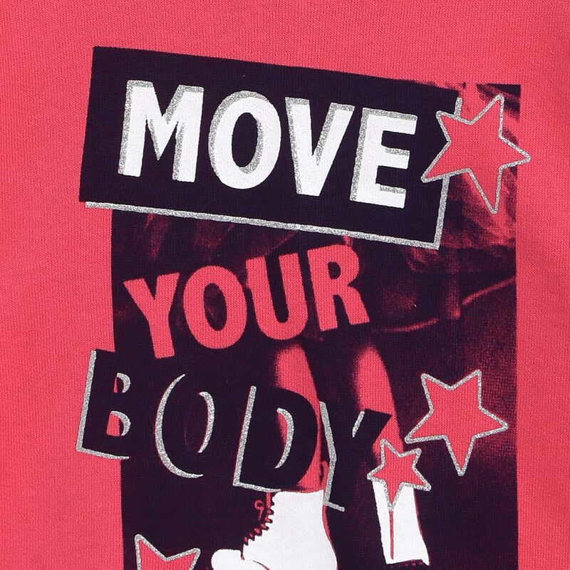 Girls Dark Blue Printed Sweatshirt with Leggings Set image number 4